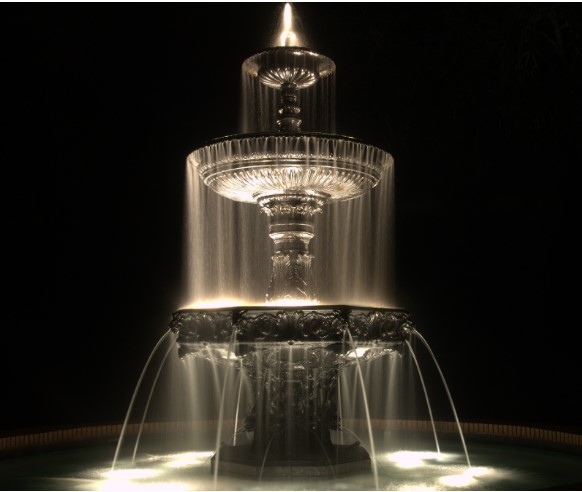 Fountain with Evening Illumination